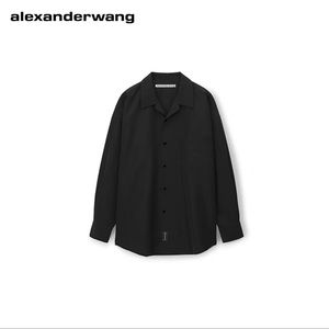 alexander wang button down shirt black